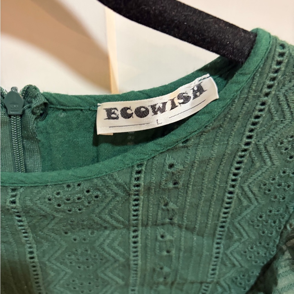 EcoWish Forest Green Lace Dress - Picture 3 of 4